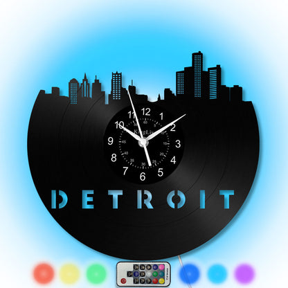 LED Vinyl Wall Clock | Detroit | 12'' | 0286WPB
