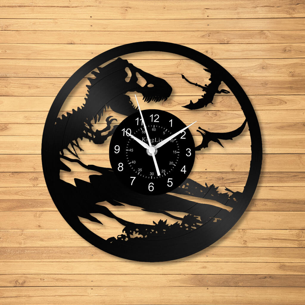 LED Vinyl Wall Clock | Dinosaur | 12'' | 0158WPB