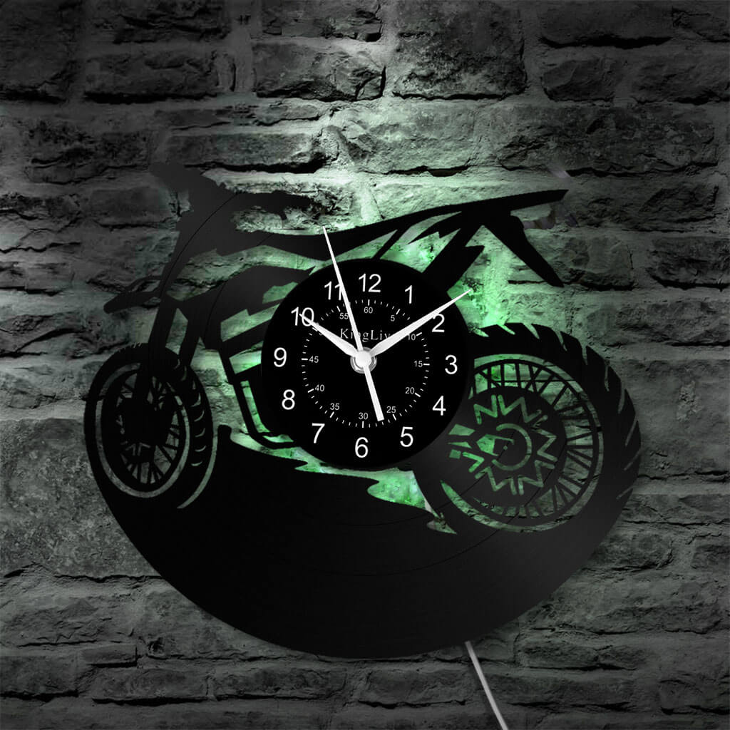 LED Vinyl Wall Clock | Dirt Bike | 12'' | 0217WPB