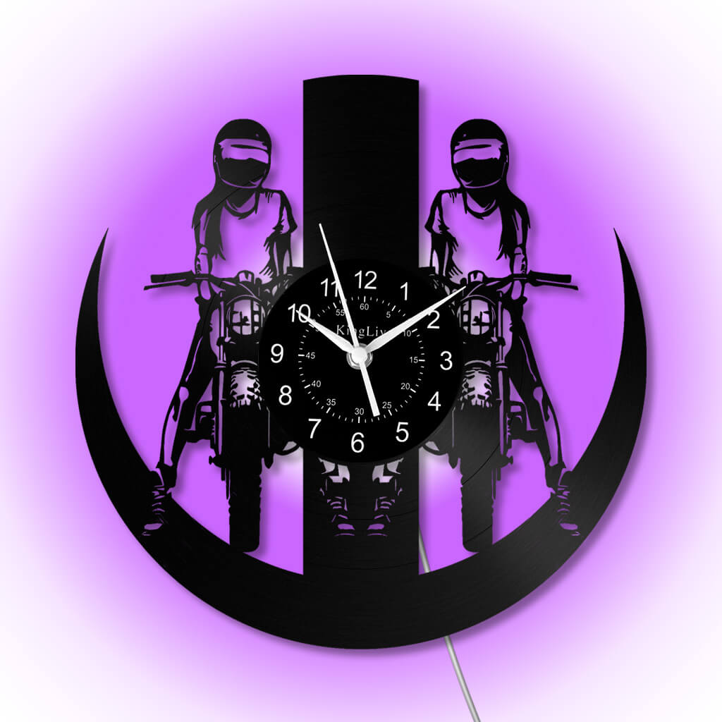 LED Vinyl Wall Clock | Dirt Bike Motocross | 12'' | 0327WPB