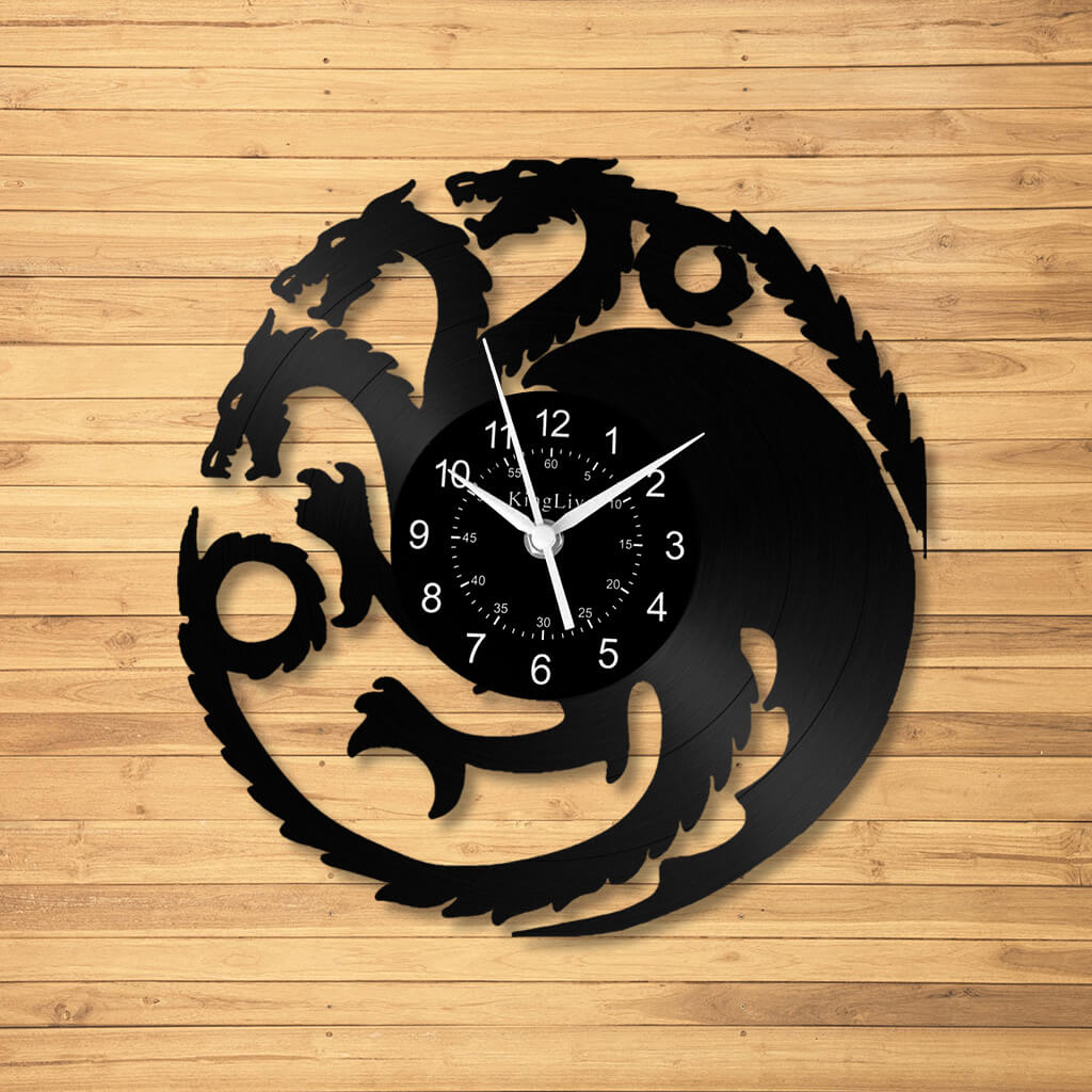 LED Vinyl Wall Clock | Dragon | 12''
