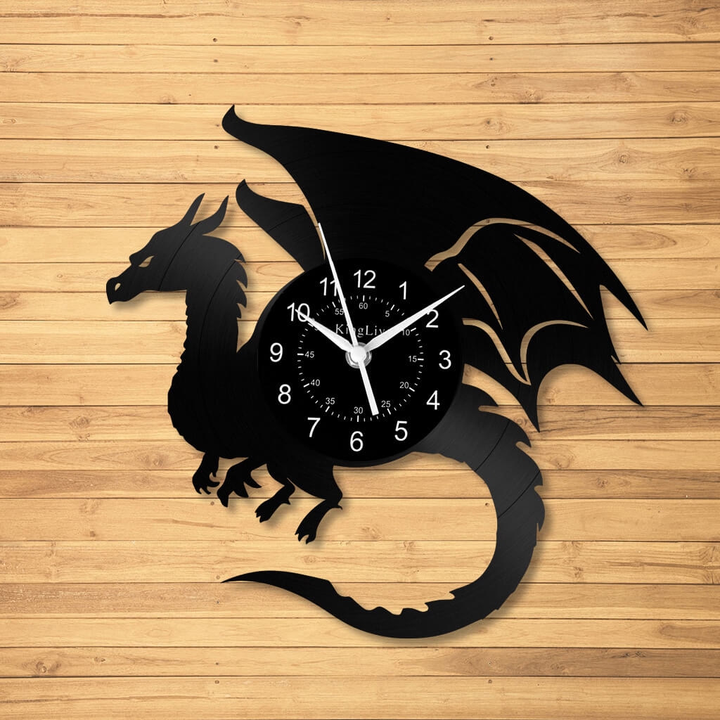 LED Vinyl Wall Clock | Dragon | 12''
