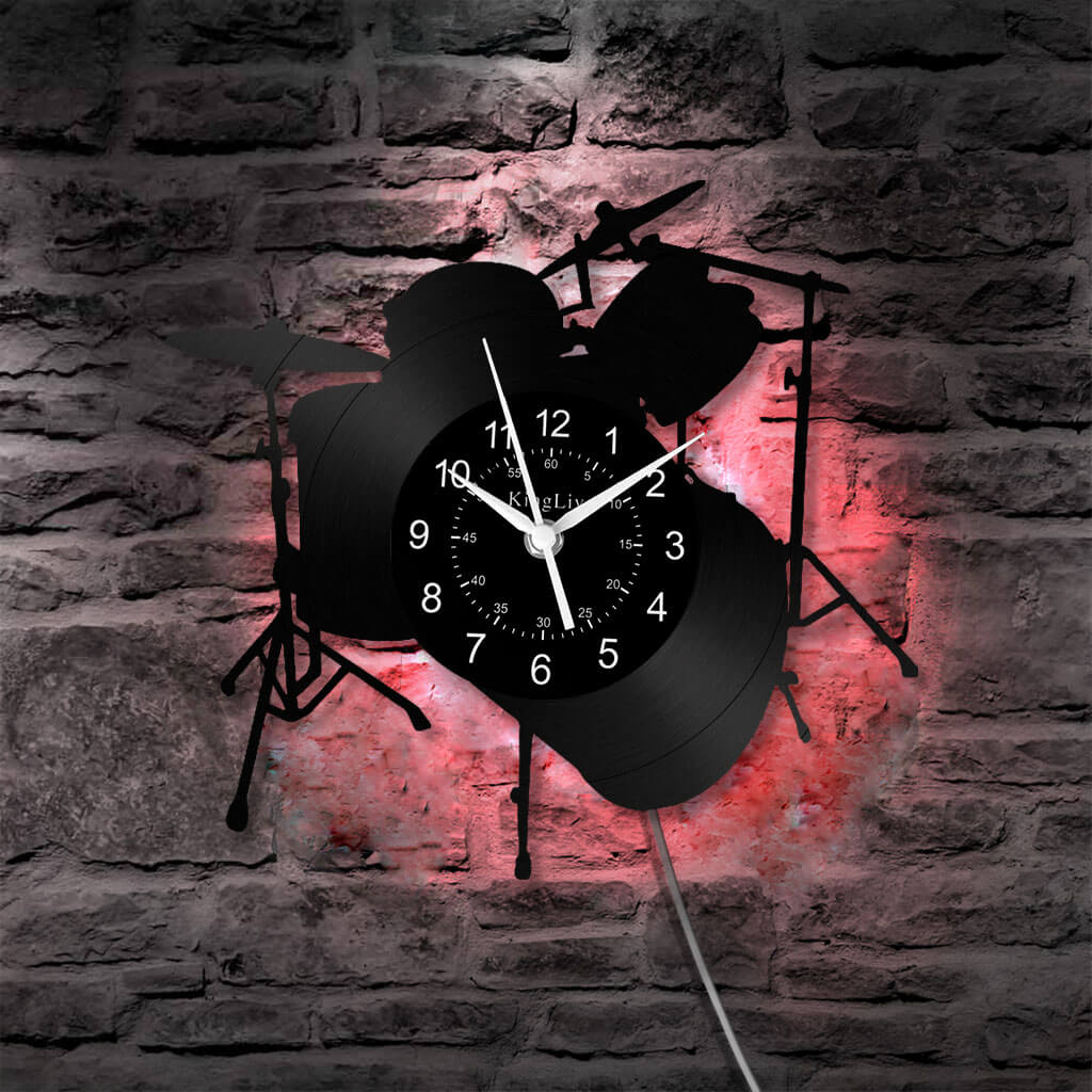 LED Vinyl Wall Clock | Drum | 12'' | 0278WPB