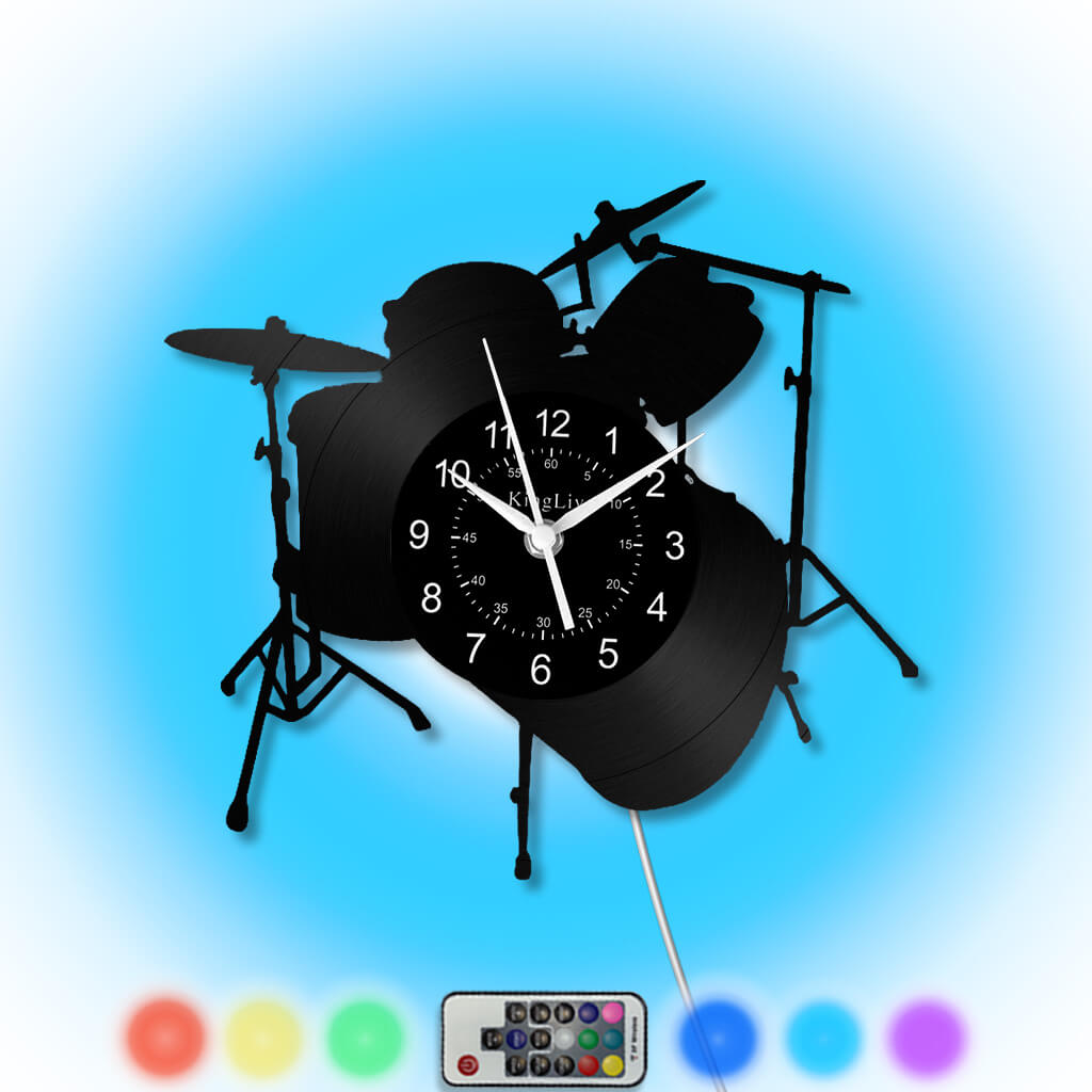 LED Vinyl Wall Clock | Drum | 12'' | 0278WPB