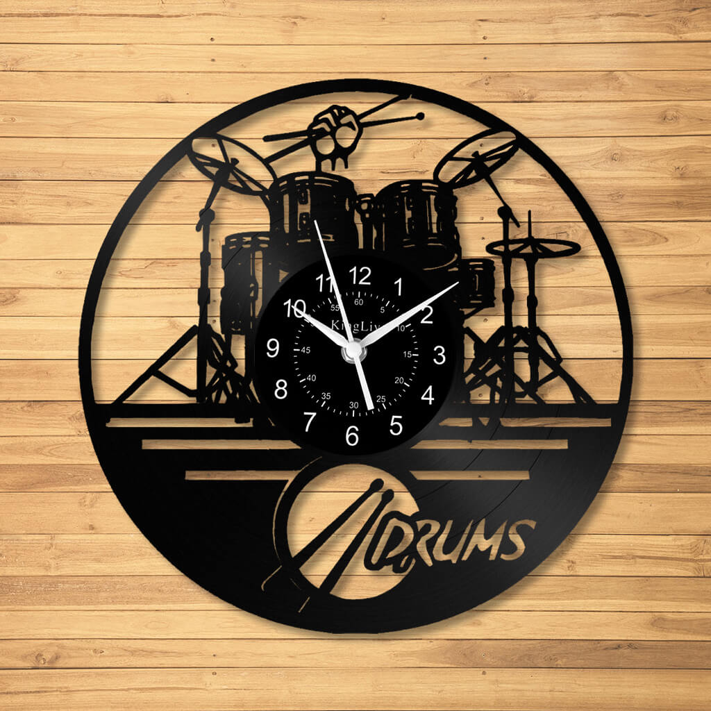 LED Vinyl Wall Clock | Drum | 0117WPB