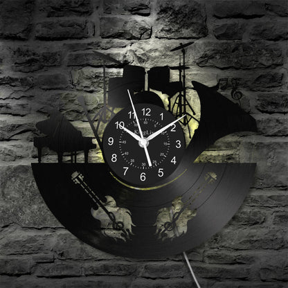 Band Music LED Vinyl Record Wall Clock 12''