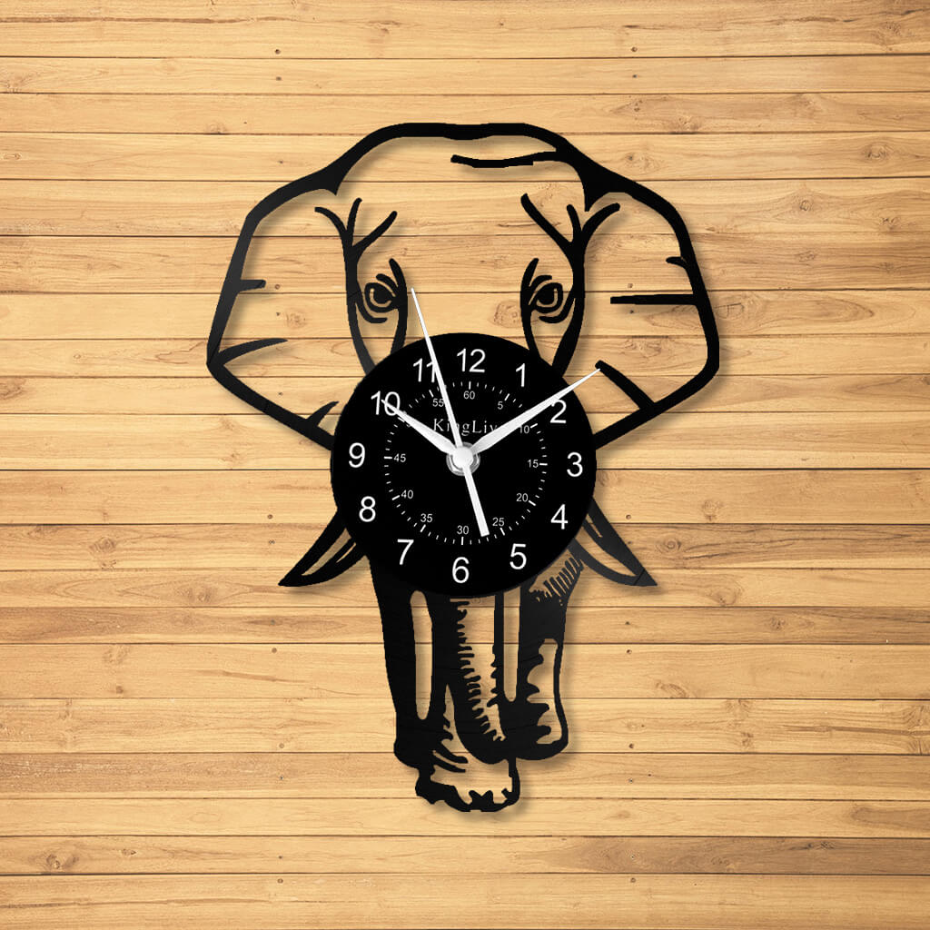 LED Vinyl Wall Clock | Elephant | 12'' | 0178WPB
