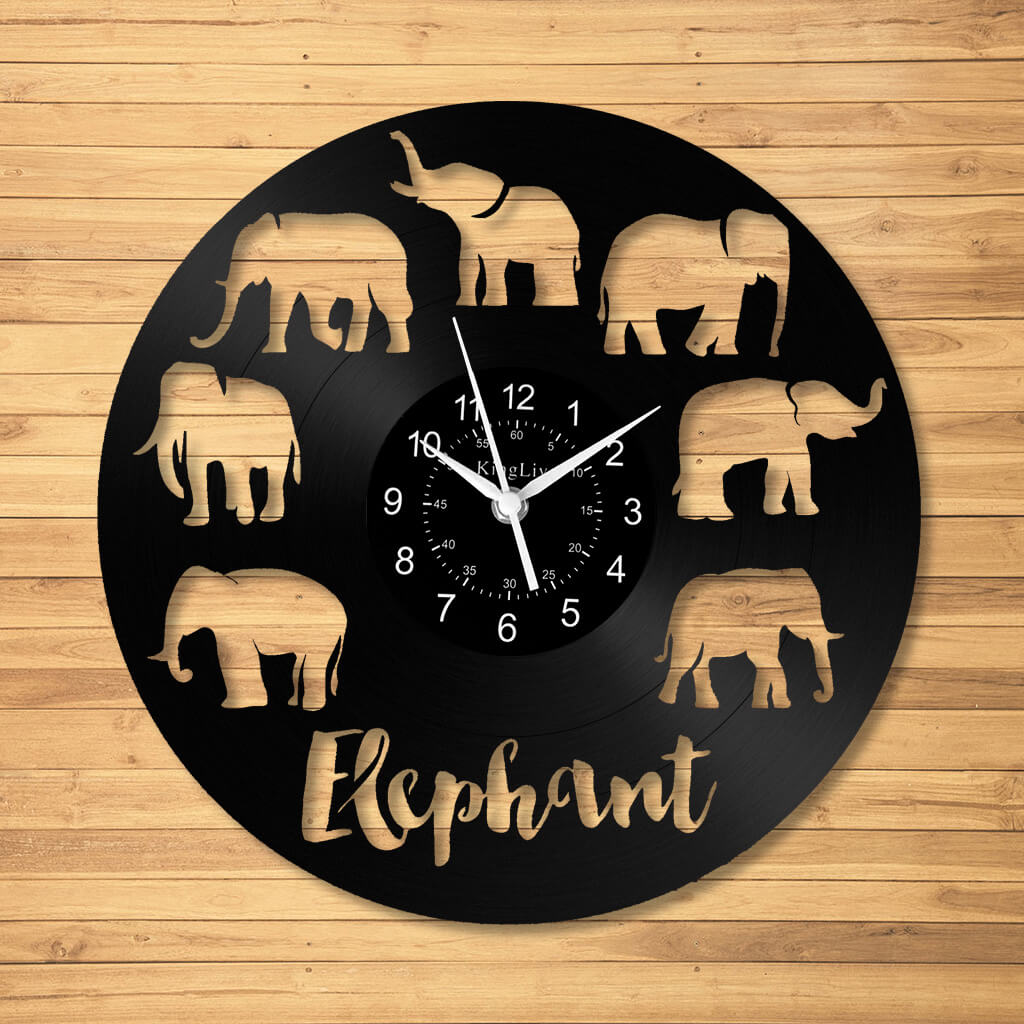 LED Vinyl Wall Clock | Elephant | 12''