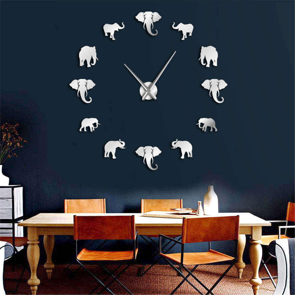 DIY Wall Clock  | Elephant | 19'' - 37'' | AWC025
