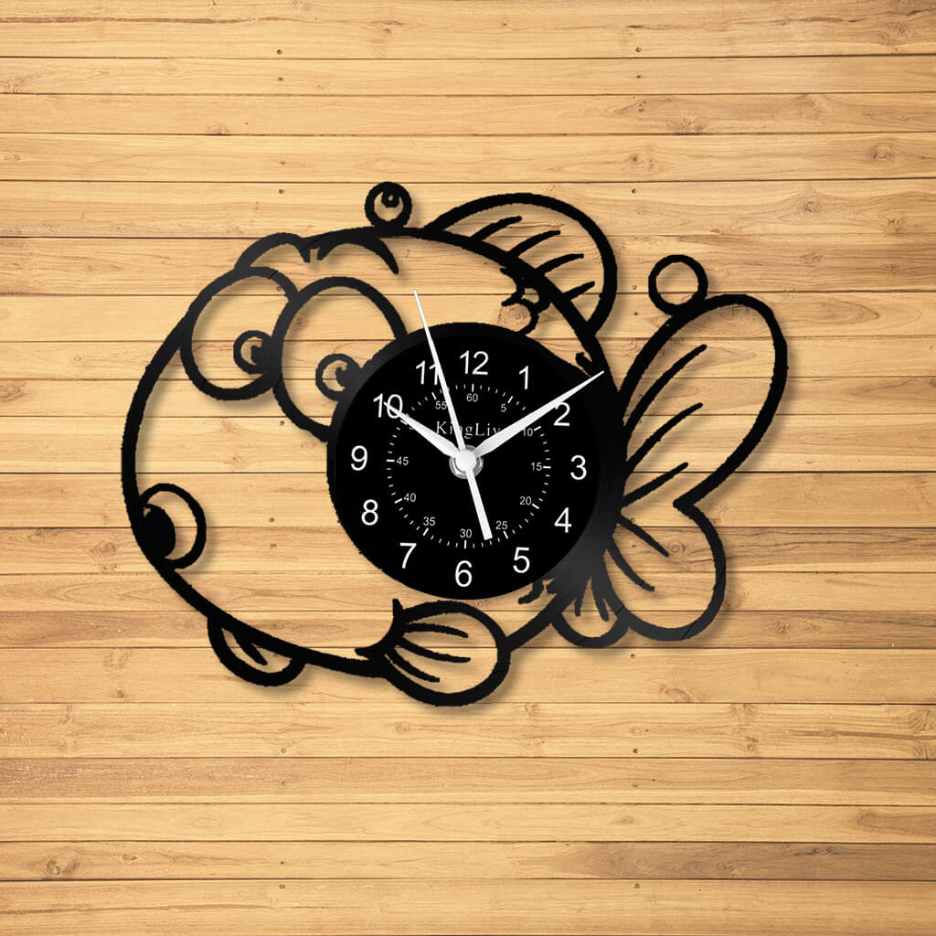LED Vinyl Wall Clock | Fish | 12'' | 0190WPB