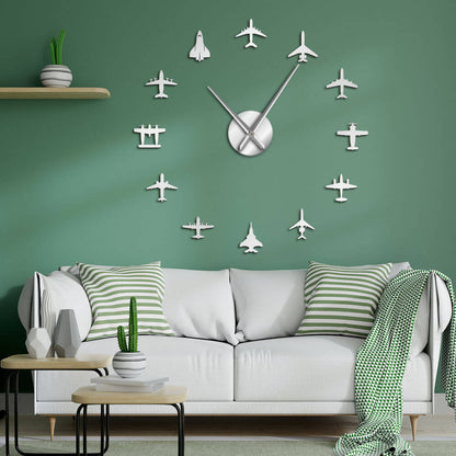 DIY Wall Clock  | Plane Fighter Jet | 19'' - 37'' | AWC014