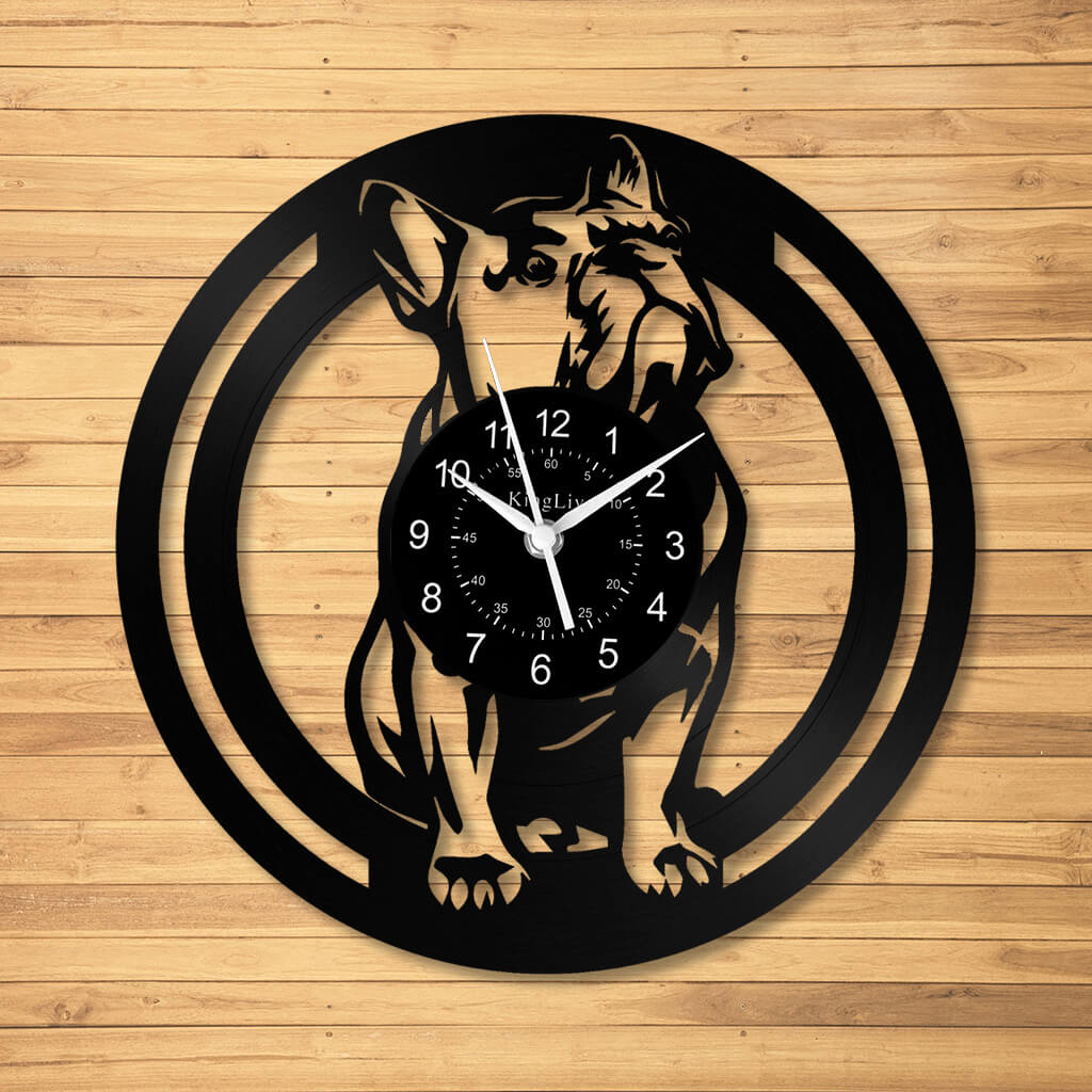 LED Vinyl Wall Clock | French Bulldog | 12'' | 0239WPB