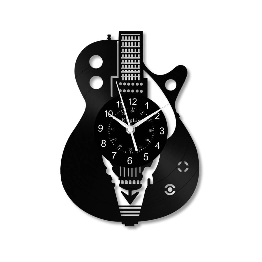 LED Vinyl Wall Clock | Guitar Music | 12''
