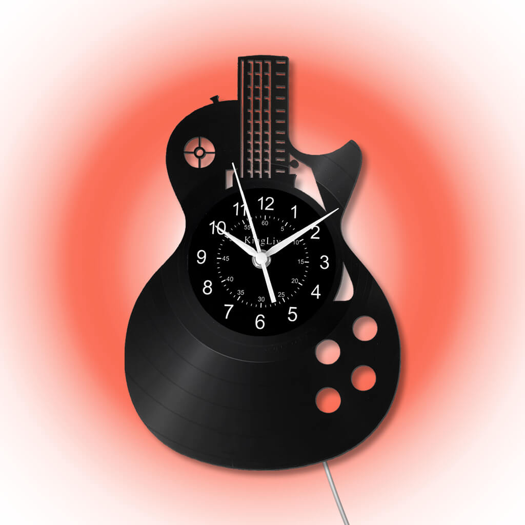 LED Vinyl Wall Clock | Guitar | 12'' | 0027WPB2