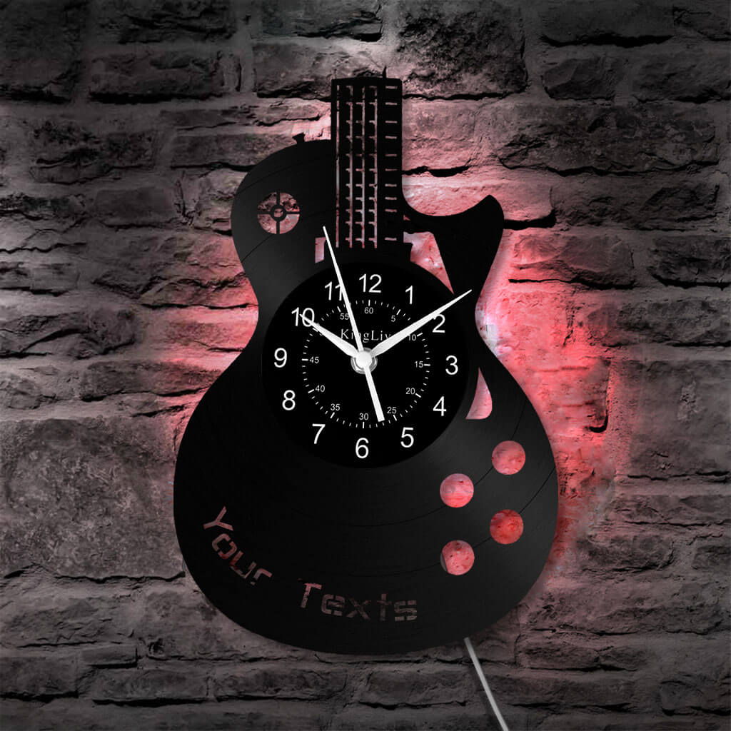 LED Vinyl Wall Clock | Guitar Custom | 12'' | 0264WPB