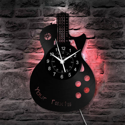 LED Vinyl Wall Clock | Guitar Custom | 12'' | 0264WPB