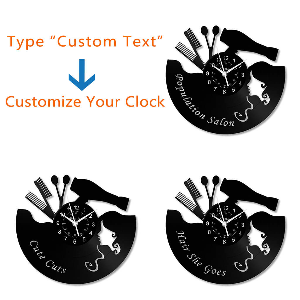 LED Vinyl Wall Clock | Nail Salon | Barber Shop | 12''