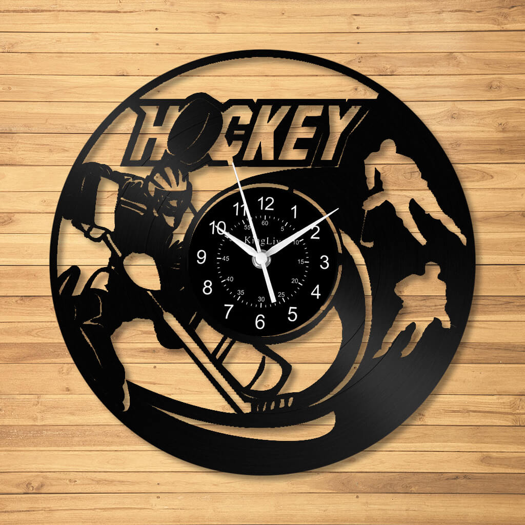 LED Vinyl Wall Clock | Hockey | 12'' | 0163WPB