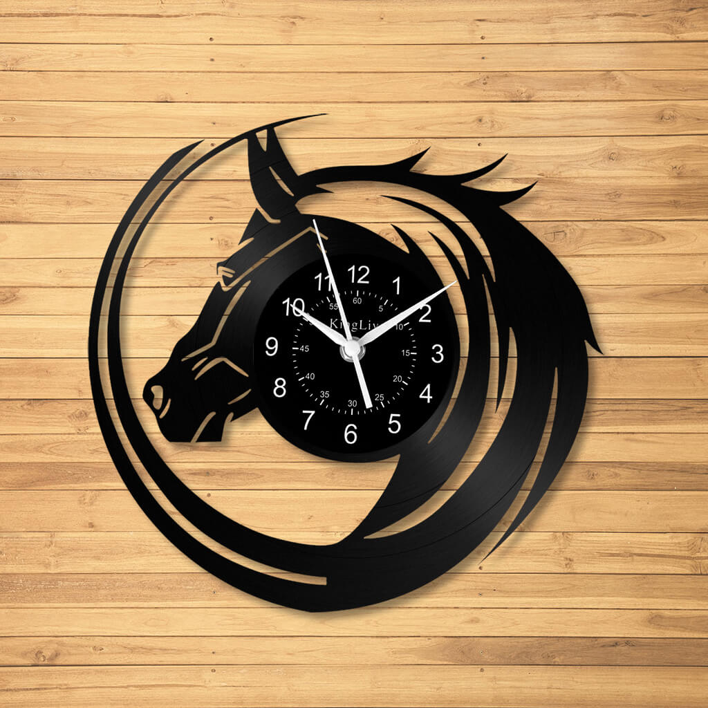 LED Vinyl Wall Clock | Horse | 0114WPBN