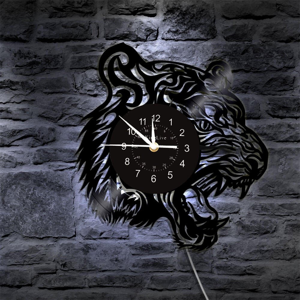 Tiger Led Vinyl Record Wall Clock