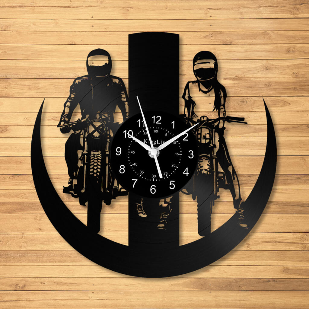 LED Vinyl Wall Clock | Dirt Bike Motocross | 12'' | 0287WPB