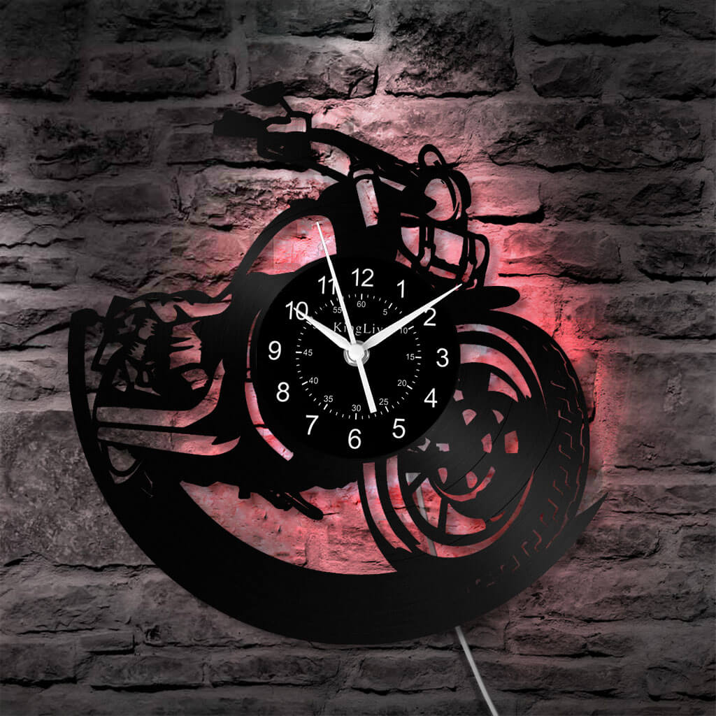 LED Vinyl Wall Clock | Dirt Bike | 12'' | 0217WPB