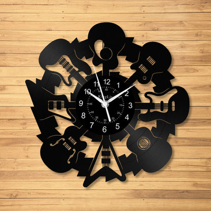 LED Vinyl Wall Clock | Guitar Music | 12''