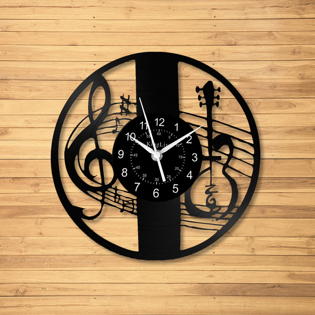 LED Vinyl Wall Clock | Violin Music | 12'' | 0291WPB