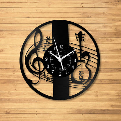 LED Vinyl Wall Clock | Violin Music | 12'' | 0291WPB