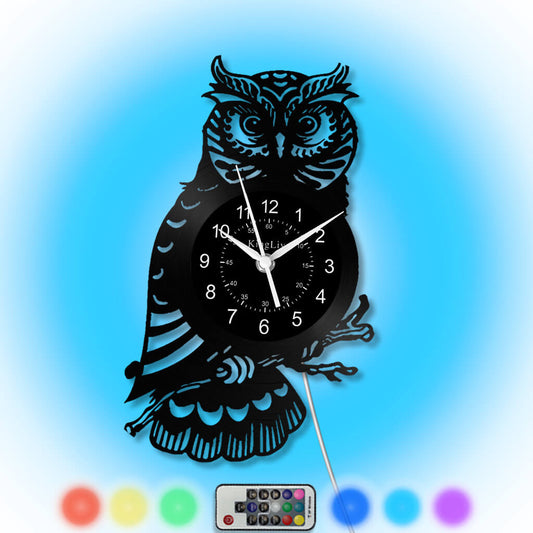 LED Vinyl Wall Clock | Owl | 0099WPBN