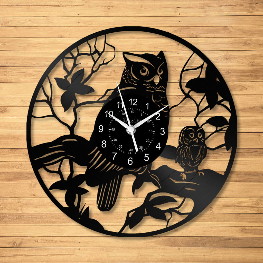 LED Vinyl Wall Clock | Owl | 12'' | 0304WPB