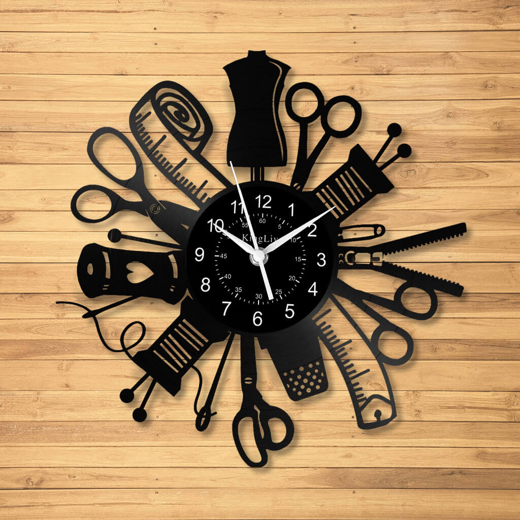 LED Vinyl Wall Clock | Sewing | 12'' | 0211WPB