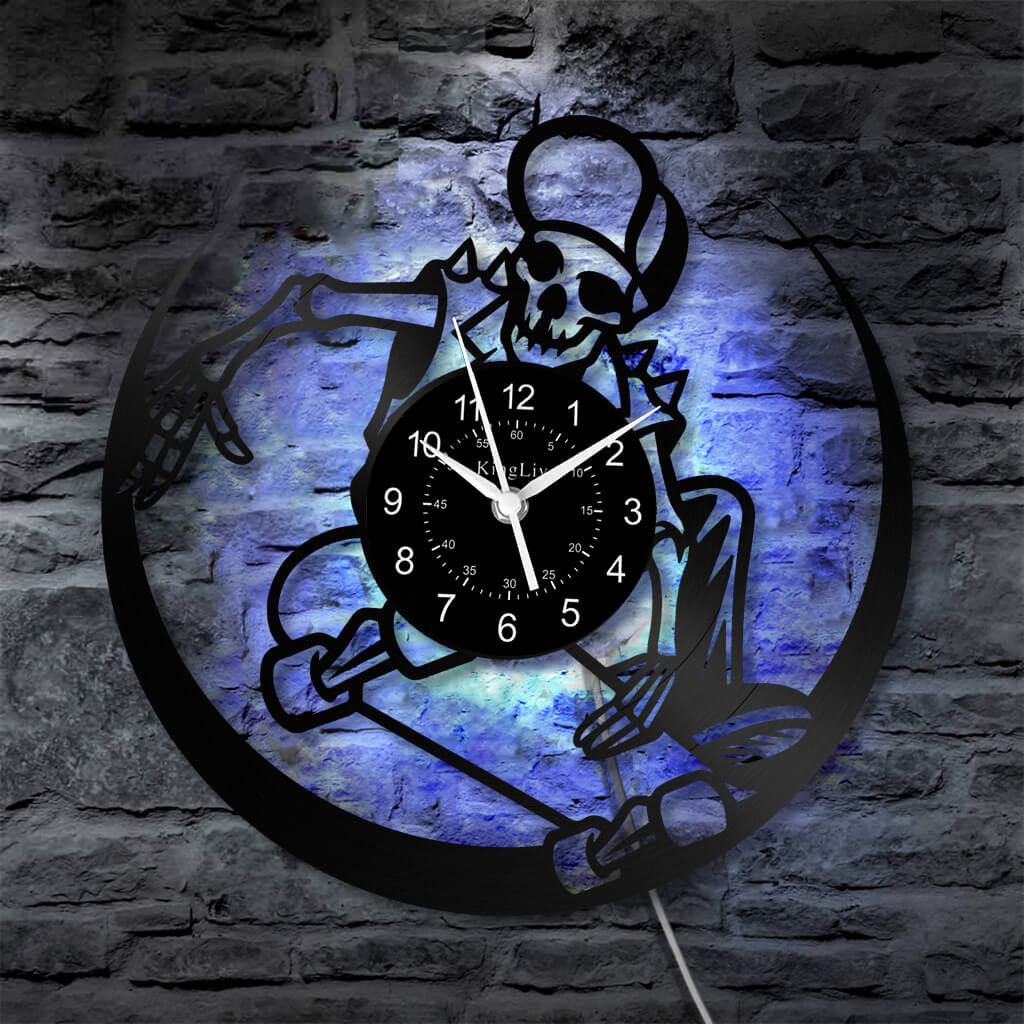 LED Vinyl Wall Clock | Skateboarding | 12'' | 0301WPB