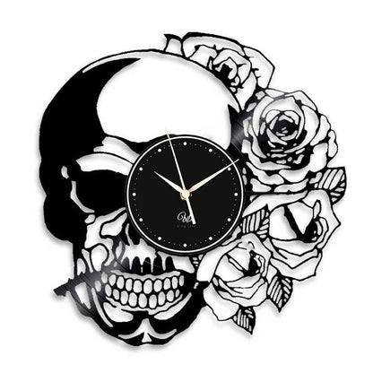 Skeleton LED Vinyl Wall Clock Record Clock Wall Decor Art Black
