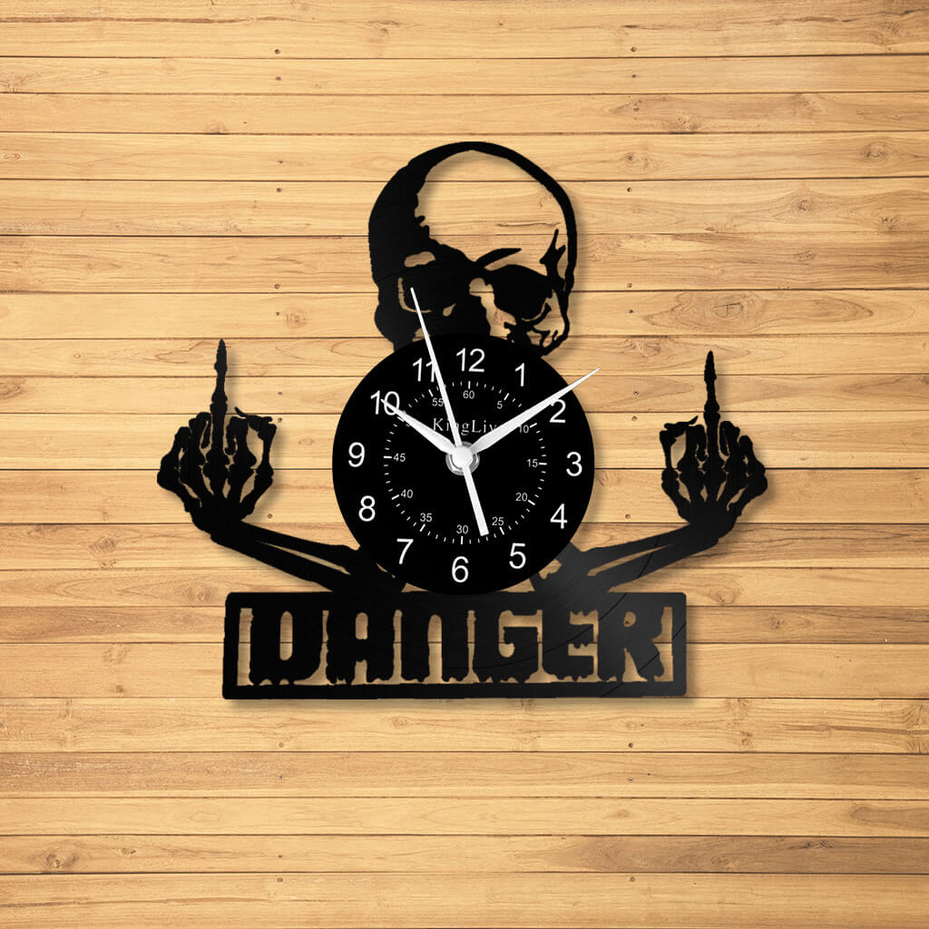 LED Vinyl Wall Clock | Skull | 0203WPB