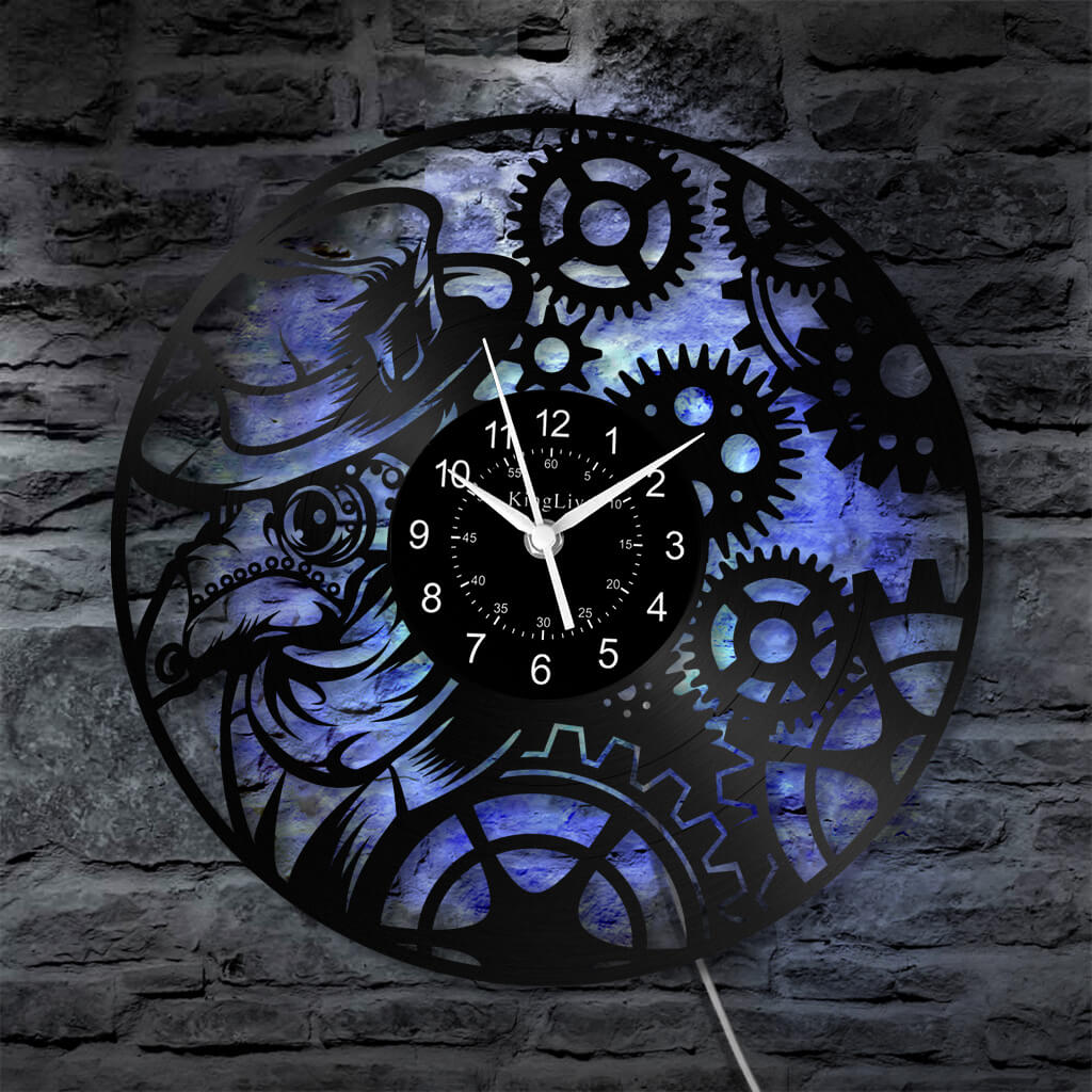 LED Vinyl Wall Clock | Steampunk | 12'' | 0303WPB