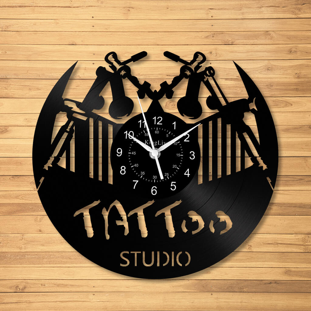 LED Vinyl Wall Clock | Tattoo Studio | 12'' | 0232WPB