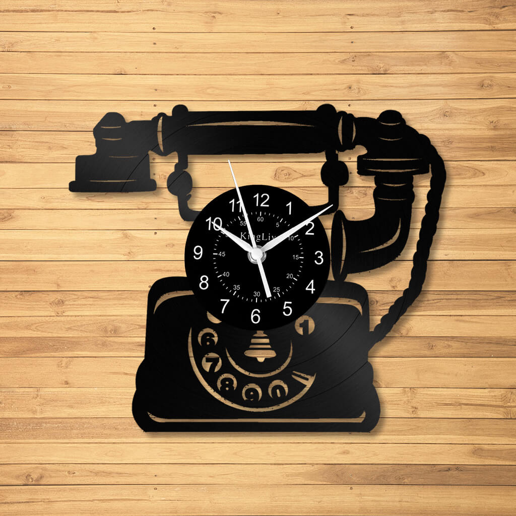 LED Vinyl Wall Clock | Telephone | 12'' | 0288WPB