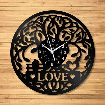 LED Vinyl Wall Clock | Tree of Love | 12'' | 0305WPB