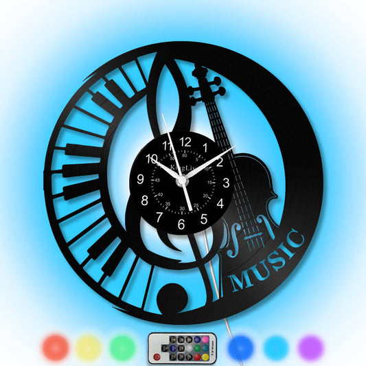 LED Vinyl Wall Clock | Violin Music | 12'' | 0245WPB