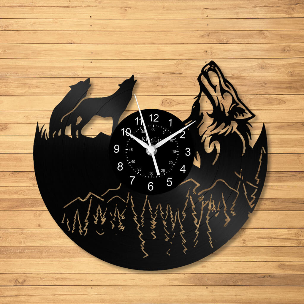 LED Vinyl Wall Clock | Wolf
