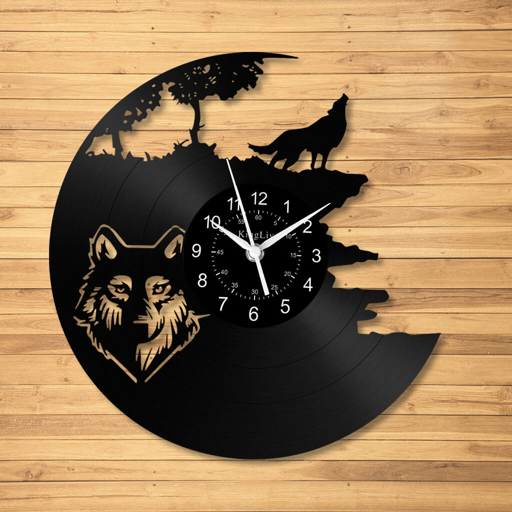 LED Vinyl Wall Clock | Wolf