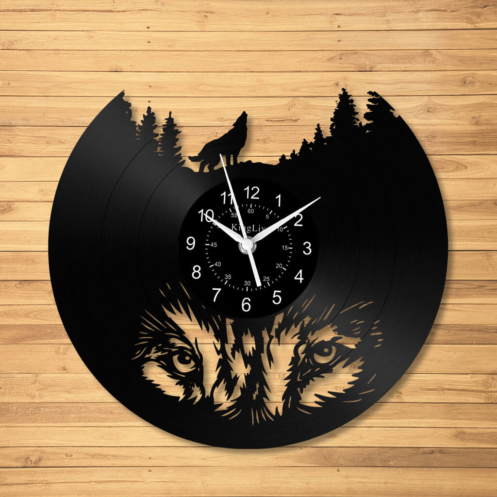 LED Vinyl Wall Clock | Wolf | 0309WPB