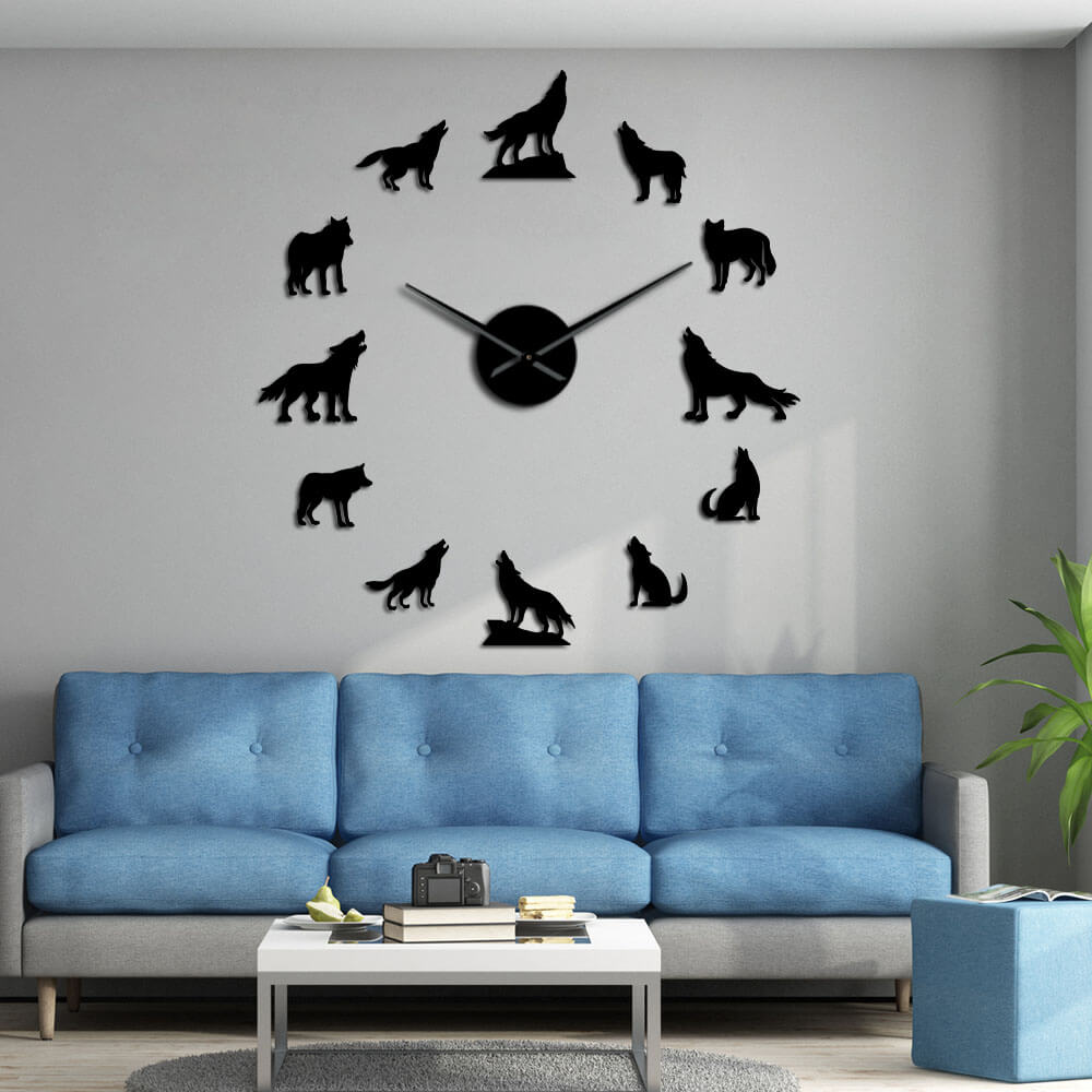 DIY Wall Clock  | Wolf | 19'' - 37'' | AWC018