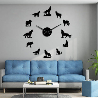 DIY Wall Clock  | Wolf | 19'' - 37'' | AWC018