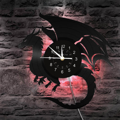 Dragon Led Vinyl Record Wall Clock
