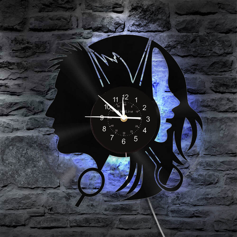 Hair Salon Barbershop Led Vinyl Record Wall Clock