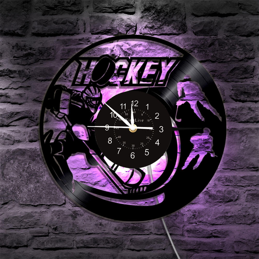 Hockey Led Vinyl Record Wall Clock