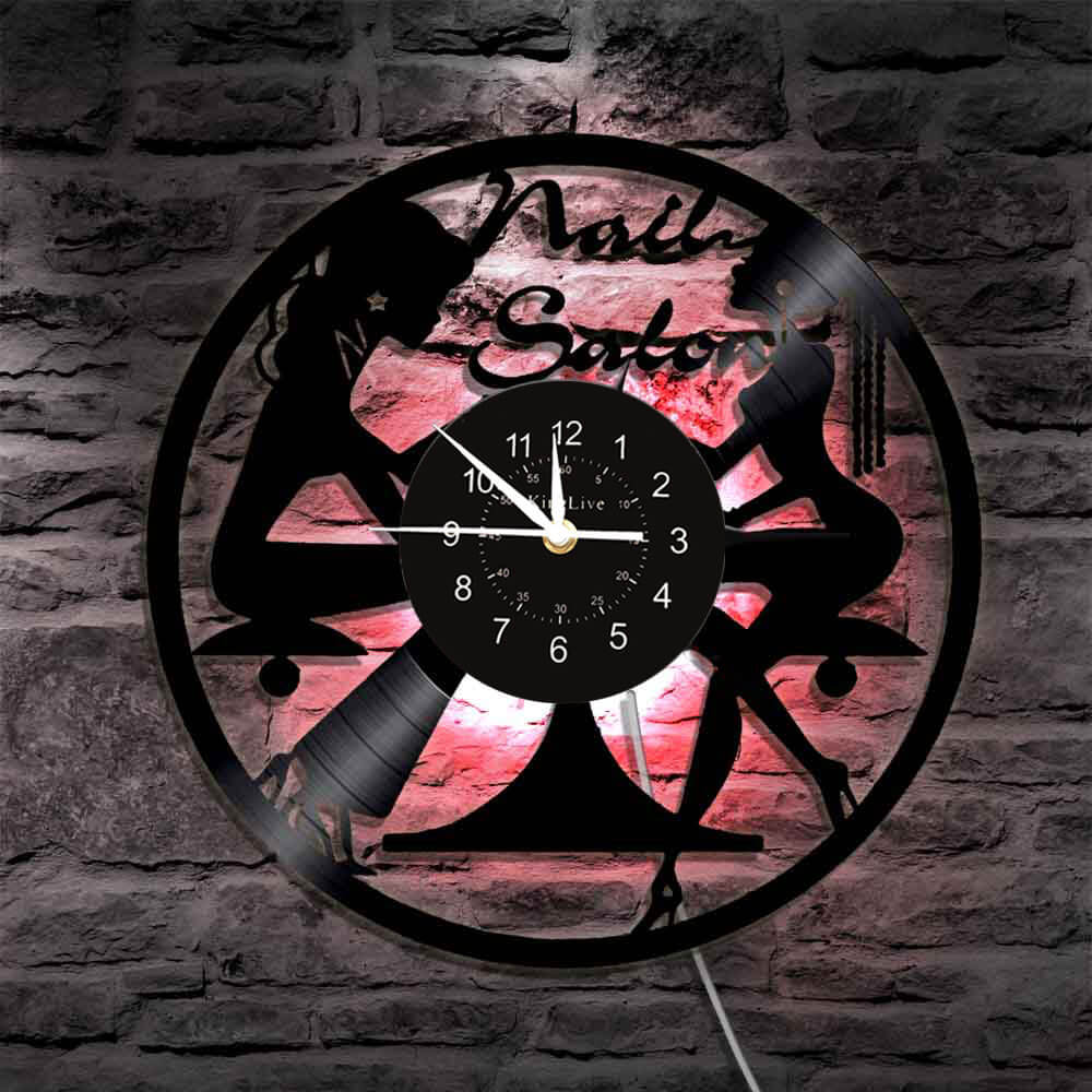 Nail Salon Beauty Led Vinyl Record Clock