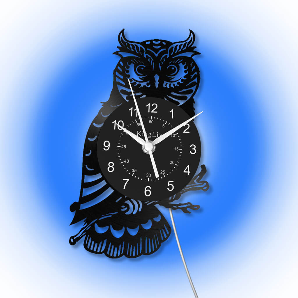Owl Led Vinyl Record Wall Clock